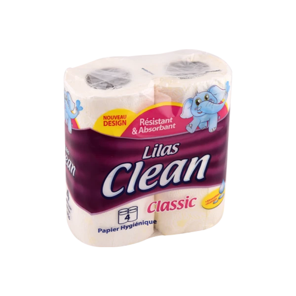 LOT DE 4 ROULEAUX PAPIER HYGIÉNIQUE CLASSIC LILAS