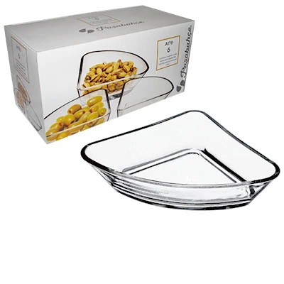 LOT DE 6 BOLS EN VERRE FORME TRIANGLE PASABAHCE pasabahce - 1