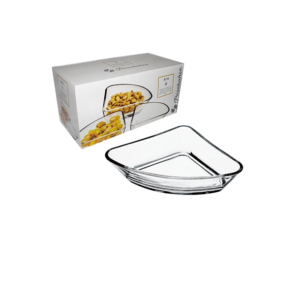 LOT DE 6 BOLS EN VERRE FORME TRIANGLE PASABAHCE