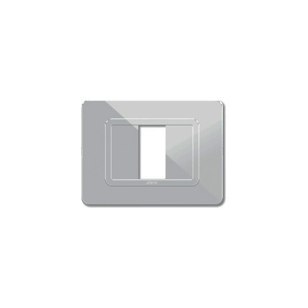 PLAQUE TECHNOPOLYMERE 44 RECTANGULAIRE ARGENT OPAQUE 1 MODULE SOMEF