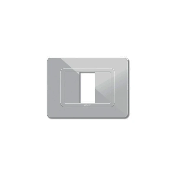 PLAQUE TECHNOPOLYMERE 44 RECTANGULAIRE ARGENT OPAQUE 1 MODULE SOMEF