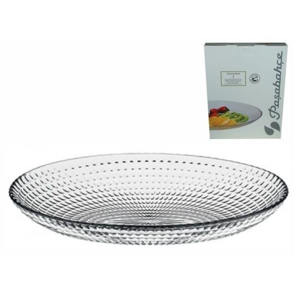 ASSIETTE OVALE EN VERRE GENERATION 25×33 CM PASABAHCE