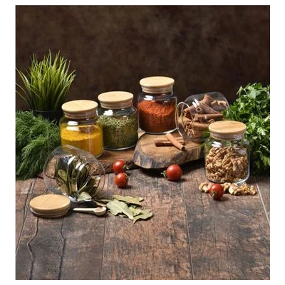 BOITE DE CONSERVATION EN VERRE À COUVERCLE EN BOIS 890ML SELKA SELKA - 2