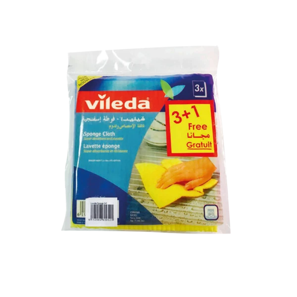 LOT DE 3 LAVETTES ÉPONGE AVEC 1 GRATUITE VILEDA