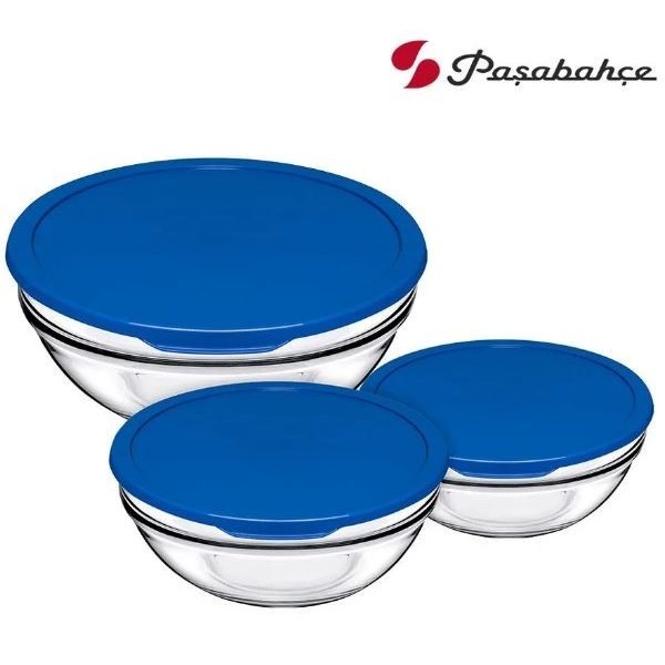 LOT DE 3 BOÎTES DE CONSERVATION EN VERRE PASABAHCE