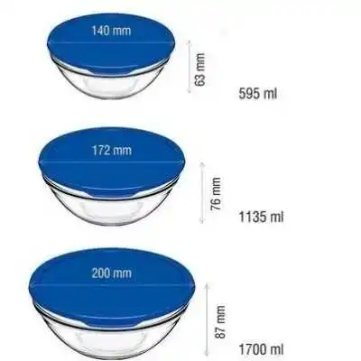 LOT DE 3 BOÎTES DE CONSERVATION EN VERRE PASABAHCE pasabahce - 3