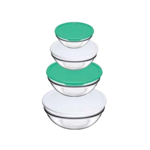 LOT DE 4 BOÎTES DE CONSERVATION EN VERRE PASABAHCE