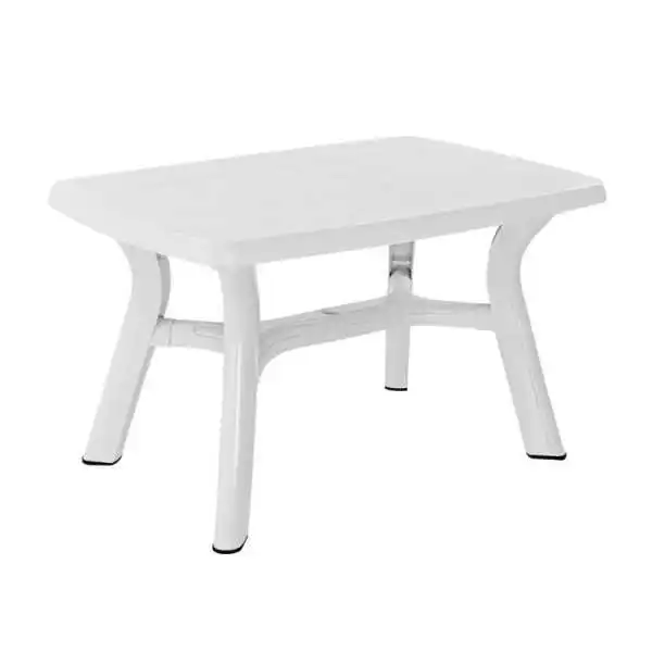 TABLE RECTANGULAIRE EN PLASTIQUE YASMINEJ 140*85CM BLANC SOTUFAB PLAST