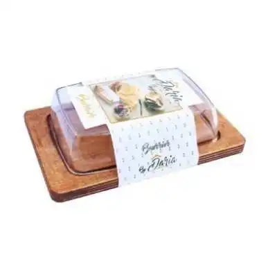 BEURRIER AVEC SUPPORT EN BOIS DARIA  - 1