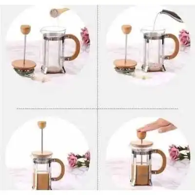 CAFETIÈRE À PISTON EN VERRE/BOIS 800ML YITIAN - 3