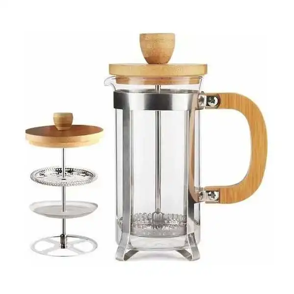 CAFETIÈRE À PISTON EN VERRE/BOIS 800ML YITIAN