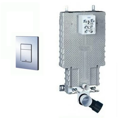 BÂTI SUPPORT UNISET AVEC PLAQUE CARRÉE CHROMÉE GROHE - 2