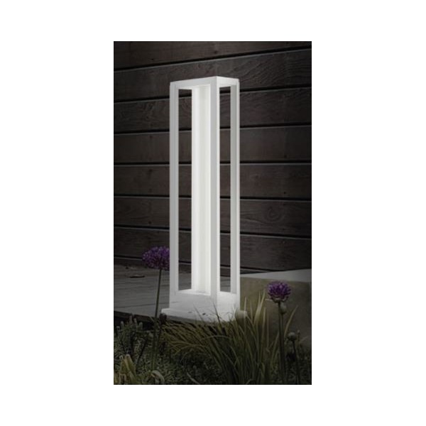 POTELET LED EXTÉRIEUR 2*3W/IP54 LUMIÈRE JAUNE H 60CM BLANC EKOLED