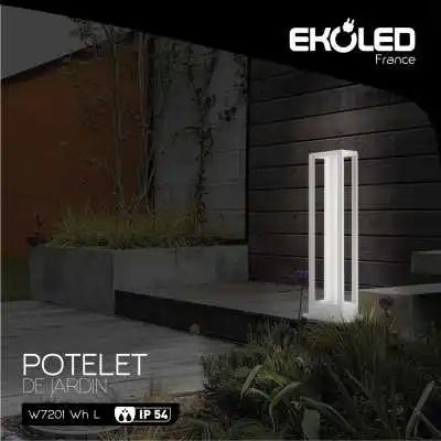 POTELET LED EXTÉRIEUR 2*3W/IP54 LUMIÈRE JAUNE H 60CM BLANC EKOLED EKOLED - 2