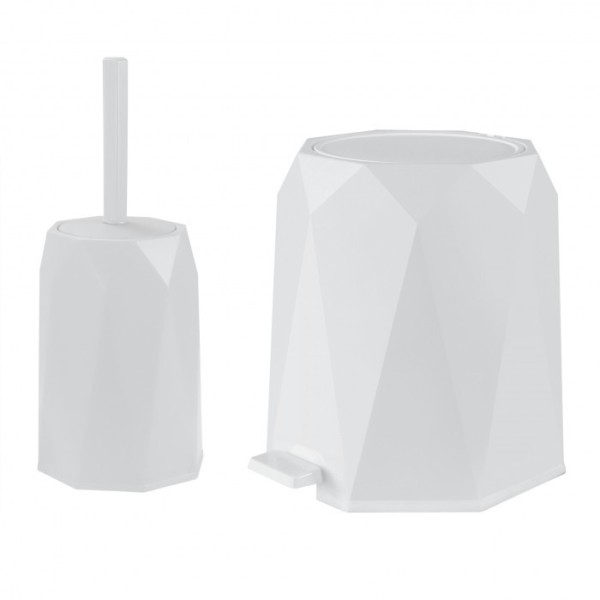 ENSEMBLE DIAMANT POUBELLE 5L ET BROSSE WC SOTUFAB PLAST