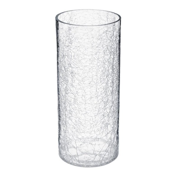 VASE CYLINDRE EN VERRE CRAQUELÉ H30 CM ATMOSPHERA