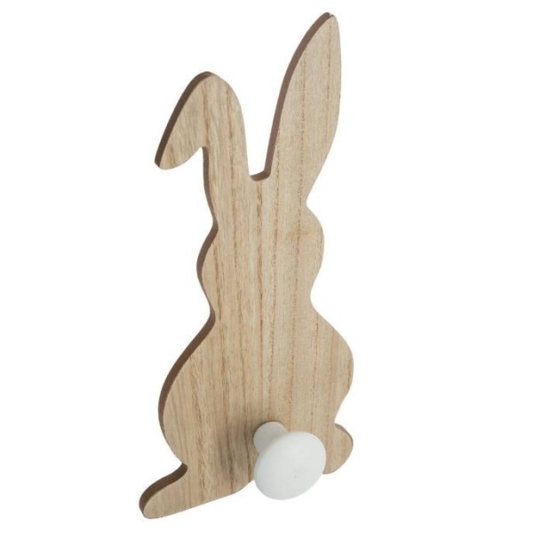 PATÈRE ENFANT "LAPIN" EN BOIS BLANC 14X30 CM ATMOSPHERA