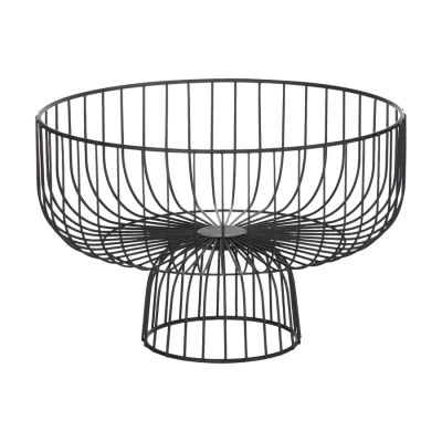 CORBEILLE EN MÉTAL SUR PIED Ø28CM NOIR 5FIVE 5 FIVE - 1