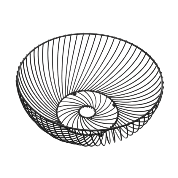 CORBEILLE TORSADÉE EN MÉTAL Ø30CM NOIR 5FIVE