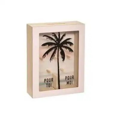 TIRELIRE "SOUTHBAY" EN BOIS ET VERRE H20 CM ATMOSPHERA ATMOSPHERA - 1