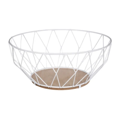 CORBEILLE LOSANGE EN MÉTAL Ø28CM BLANC 5FIVE 5 FIVE - 1