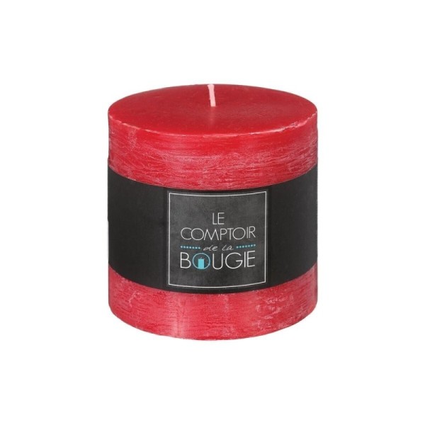 BOUGIE RUSTIQUE ROUGE 10 X 10CM ATMOSPHERA