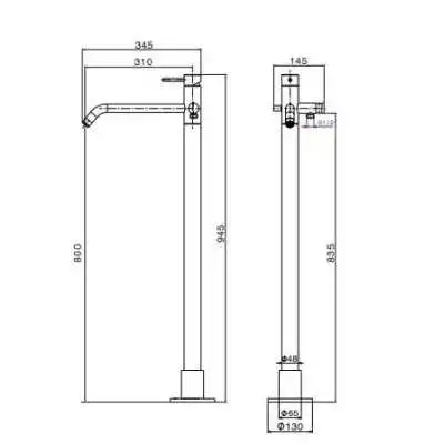 MITIGEUR DE BAIN-DOUCHE SUR PIED BIZERTE SOPAL SOPAL - 2