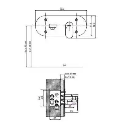 MITIGEUR DE TOILETTE ENCASTRÉ SFAX SOPAL SOPAL - 2