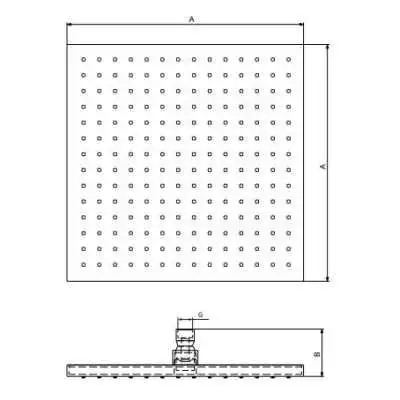 DOUCHE DE TÊTE CARRÉE INOX 300X300 SOPAL SOPAL - 4