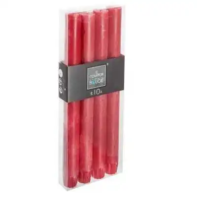 LOT DE 4 BOUGIES BÂTONS ROUGE H 24,7 CM ATMOSPHERA ATMOSPHERA - 1