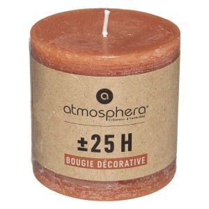 BOUGIE RUSTIQUE ORANGE AMBRE Ø6,7*7CM ATMOSPHERA ATMOSPHERA - 1