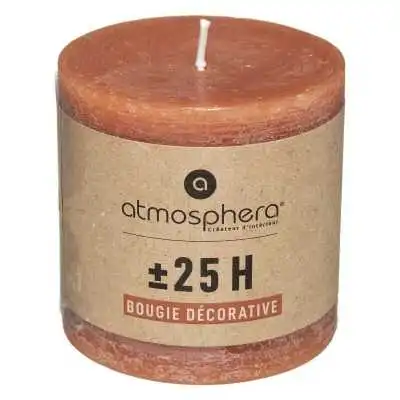 BOUGIE RUSTIQUE ORANGE AMBRE Ø6,7*7CM ATMOSPHERA ATMOSPHERA - 1