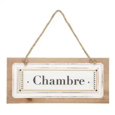 PLAQUE DE PORTE EN BOIS ET MÉTAL BLANC 30X13,5 CM ATMOSPHERA ATMOSPHERA - 1