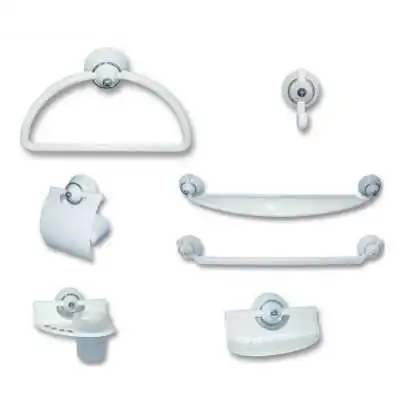 ENSEMBLE DE 7 ACCESSOIRES DE SALLE DE BAIN BLANC CHROMÉ LUX-PLAST LUX-PLAST - 1