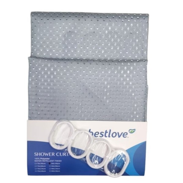 RIDEAU DE DOUCHE UNI 180*180CM BESTLOVE