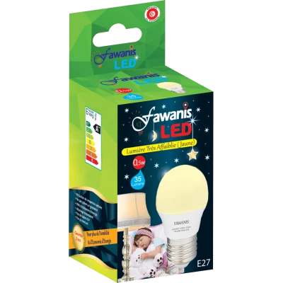 LAMPE LED SHÉRIQUE 0.5W E27 LUMIÉRE JAUNE FAWANIS FAWANIS - 1