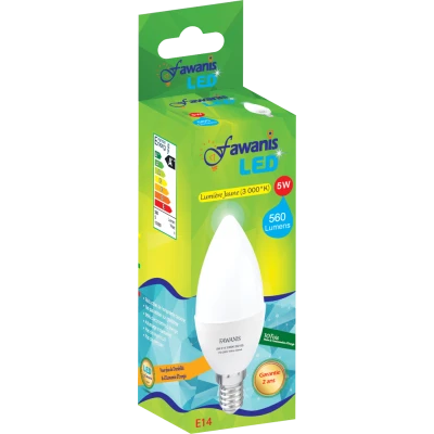LAMPE LED FLAMME 5W E14 LUMIÉRE JAUNE FAWANIS FAWANIS - 1