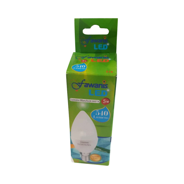 LAMPE LED FLAMME 5W E14 LUMIÉRE BLANCHE FAWANIS