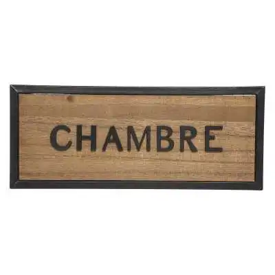 PLAQUE DE PORTE EN BOIS ET MÉTAL 22X9 CM ATMOSPHERA ATMOSPHERA - 1