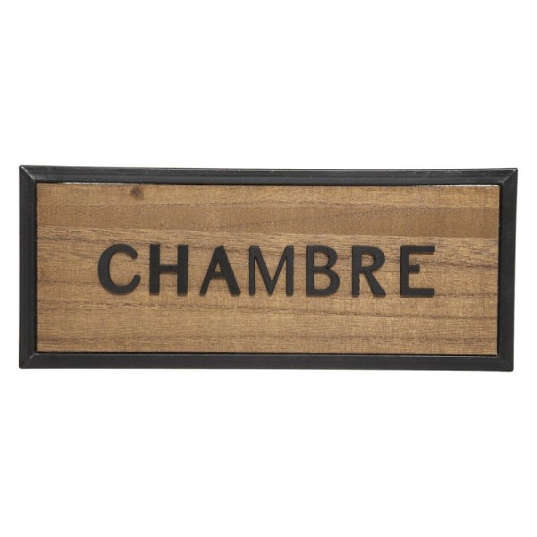 PLAQUE DE PORTE EN BOIS ET MÉTAL 22X9 CM ATMOSPHERA