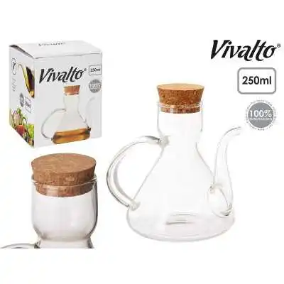 HUILIER EN BOROSILICATE AVEC COUVERCLE EN LIÈGE 250ML VIVALTO VIVALTO - 3