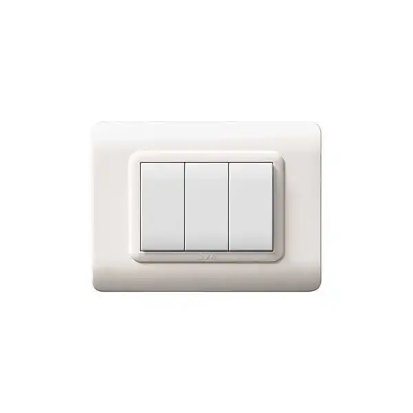PLAQUE TECHNOPOLYMERE 44 RECTANGULAIRE BLANC 3 MODULES SOMEF