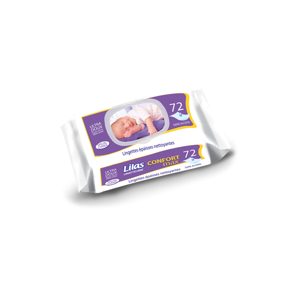PAQUET DE 72 LINGETTES BÉBÉ CONFORT MAX LILAS LILAS - 1
