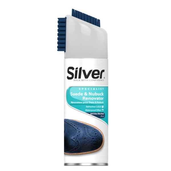 RÉNOVATEUR POUR DAIM ET NUBUCK AVEC BROSSE BLEU 200ML SILVER