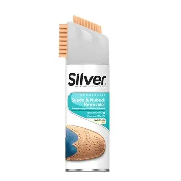 RÉNOVATEUR POUR DAIM ET NUBUCK AVEC BROSSE NEUTRE 200ML SILVER