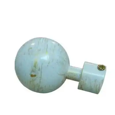 LOT 2 EMBOUTS BOULE BLANC DORÉ POUR TRINGLE À RIDEAU Ø 20MM DARIK - 1