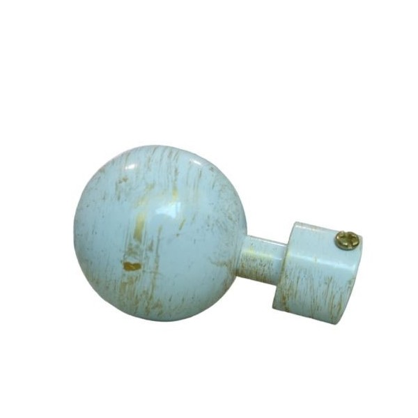 LOT 2 EMBOUTS BOULE BLANC DORÉ POUR TRINGLE À RIDEAU Ø 20MM DARIK