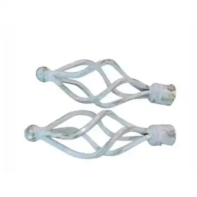 LOT 2 EMBOUTS POUR TRINGLE À RIDEAU TWIST BLANC DORÉ Ø 20MM DARIK - 1