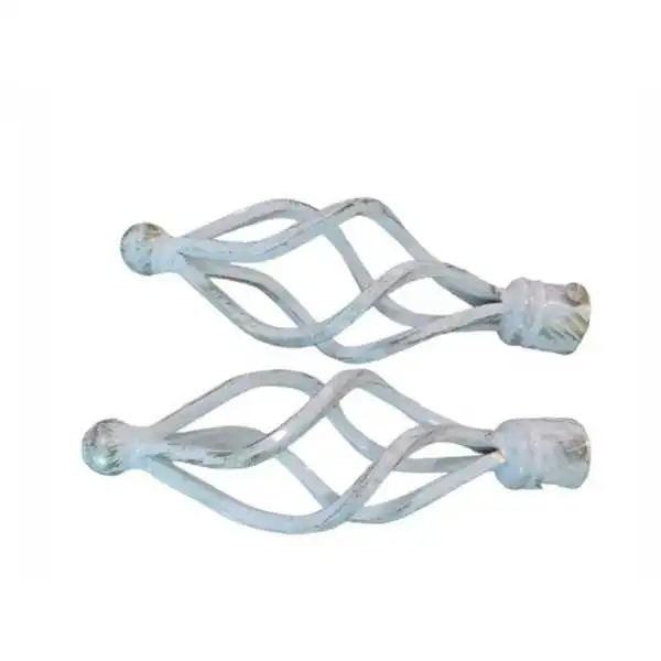 LOT 2 EMBOUTS POUR TRINGLE À RIDEAU TWIST BLANC DORÉ Ø 20MM DARIK