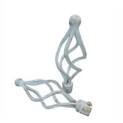 LOT 2 EMBOUTS POUR TRINGLE À RIDEAU TWIST BLANC DORÉ Ø 20MM DARIK  - 3